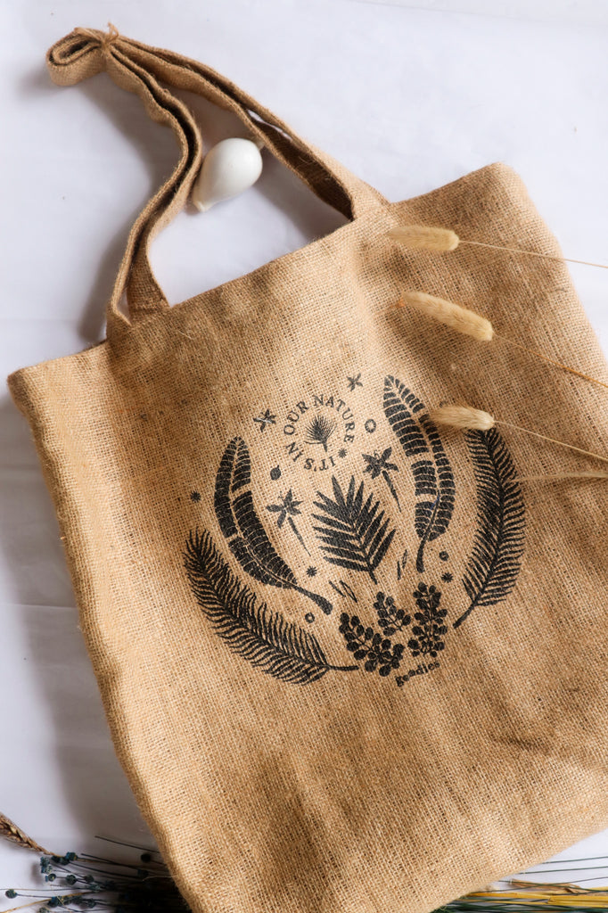 Tote bag Burlap Fabric Design 